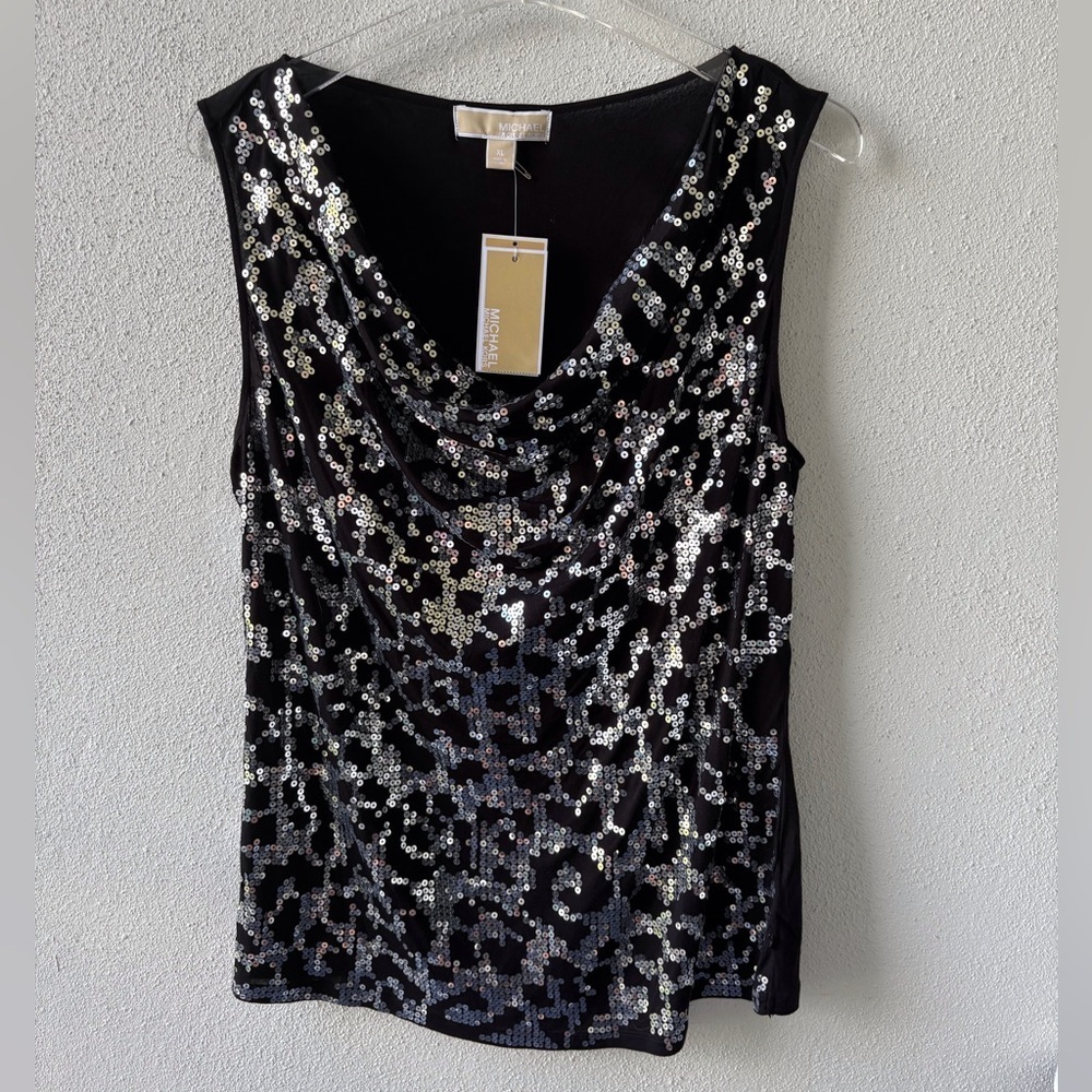 Michael Kors Black Sequin Sleeveless Size XL‎ Cocktail Formal Gala Cruise NWT